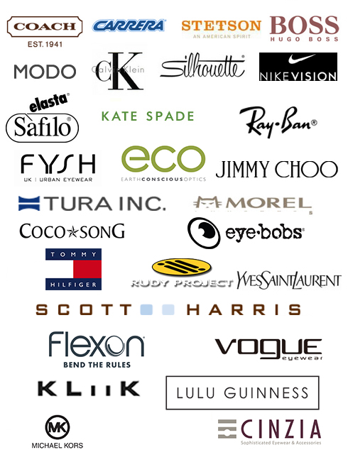 Collage of Logos of the Frame Brands We Carry